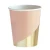 Import Wedding Baptism Decorations Party Supplies Pink Foil Gold Striped Disposable Tableware Set Lattice Paper Plate Cups Napkins from China