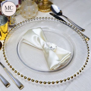 Wedding event party wholesale glass charger plates
