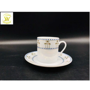WenLin 80cc coffee cup &amp; saucer tea set ceramic porcelain Turkey Middle East Arabic cheap classical designs