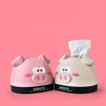 Wheat Straw Tissue Box Cartoon Cute Paper Towel Tube Paper Storage Box Creative Household Items Gift Home Decoration