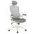 Import White Mesh Office Chair Ergonomic Task Desk Chair with Adjustable Arms and Headrest from China