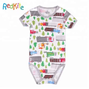 Wholesale 100% cotton short sleeve baby clothes custom print baby romper infant bodysuit