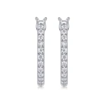 Wholesale 19mm VVS Moissanite Earrings 925 Sterling Silver Women Moissanite Jewelry Moissanite Huggies Earrings