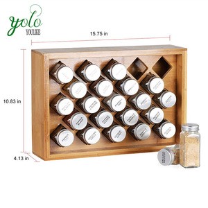 Wholesale 23 Glass Bottles Bamboo Spice Rack Organizer Cabinets