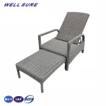 Wholesale Aluminum Frame Beach Sun Bed Chaise Pool Bed Outdoor Sunbed Sun Lounger Scalable Rattan Chaise Lounge