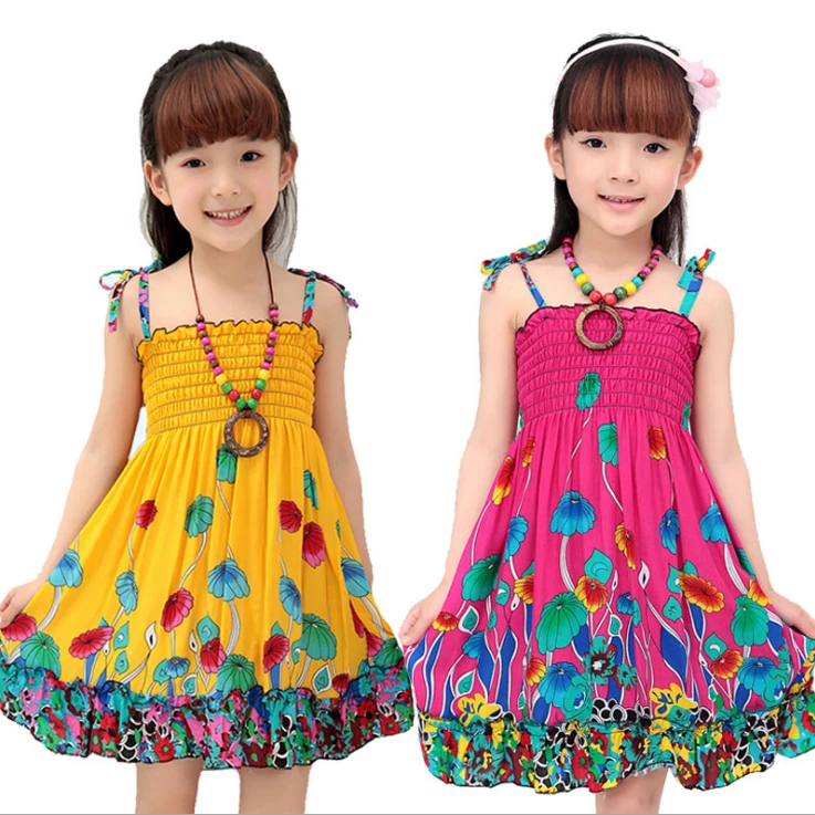 Wholesale Custom Fashion  Bohemian Style Girl Dress Kids Party Dress baby dressES