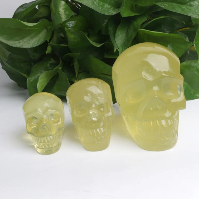 Wholesale Customize Hand Carved Gift Crafts Polished Natural Citrine Crystal Skulls For healing