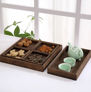 Wholesale Handmade Chinese Wooden Tea Set Gift Box, Wooden Dried Fruit Tray