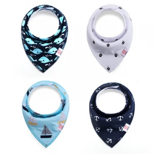 wholesale INS 4 pack baberos babadores organic cotton toddler girl drool babies bib set waterproof plain apron bandana baby bibs