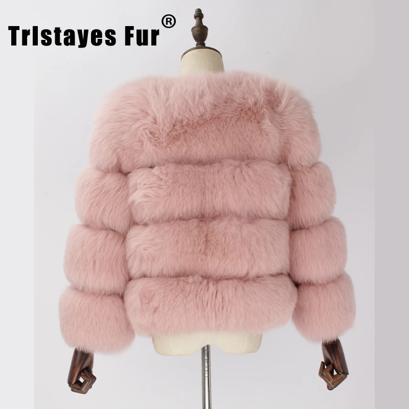 Wholesale Ladies Fox Real Fur Coat Winter Jackets  Women Natural  Fox Fur Short Fox Fur Coat
