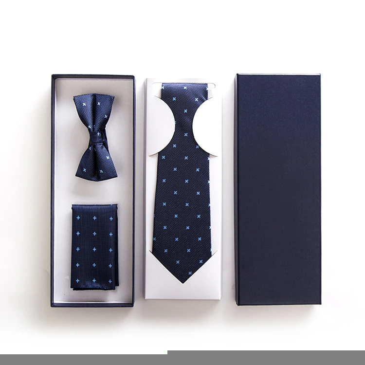 Wholesale Latest Design Custom Ties Cravat Tie and Bowtie Set For Men