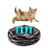 wholesale manufacturer leopard pattern soft luxury plush pet cushion round cat dog round pet bed,dog bed
