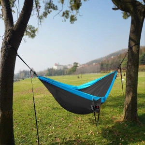 Wholesale Outdoor Portable Folding Nylon Double Camping Hammocks With Tree Straps