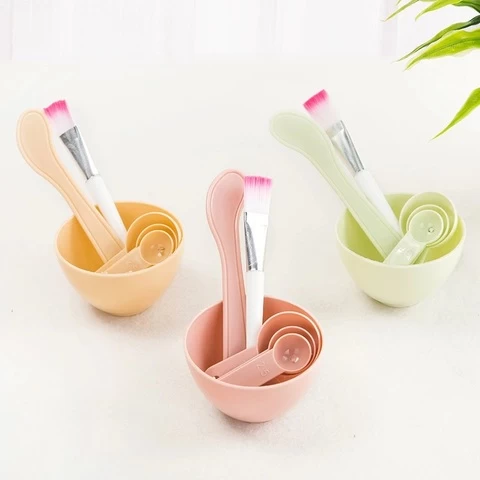 Wholesale plastic diy mask bowl set beauty tools facial mask mixing bowl affordable face mask mixing bowl with brush