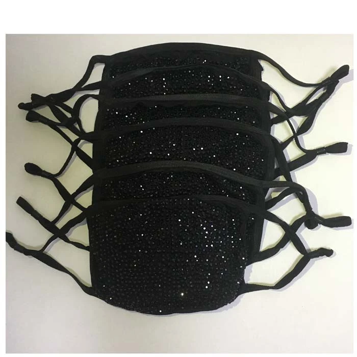Wholesale Protective Reusable adjustable rhinestone facemask multifunction bling stones face cover