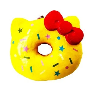 Wholesale PU foam hello kitty squishy slow rising squishies donut cake food hello kitty toys for kids.
