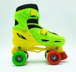 Wholesale PVC wheel and 4 wheels kids quad roller skating shoes with LED flashing land roller skates for sale