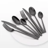 Wholesale PVD Silverware Metal Matt Black Matte Cutlery Set 18/10 Stainless Steel Matte Black Flatware Set