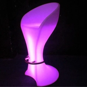 Wholesales Cheap Plastic Night Club LED Lighting Bar Stools with 16 Colors Changing