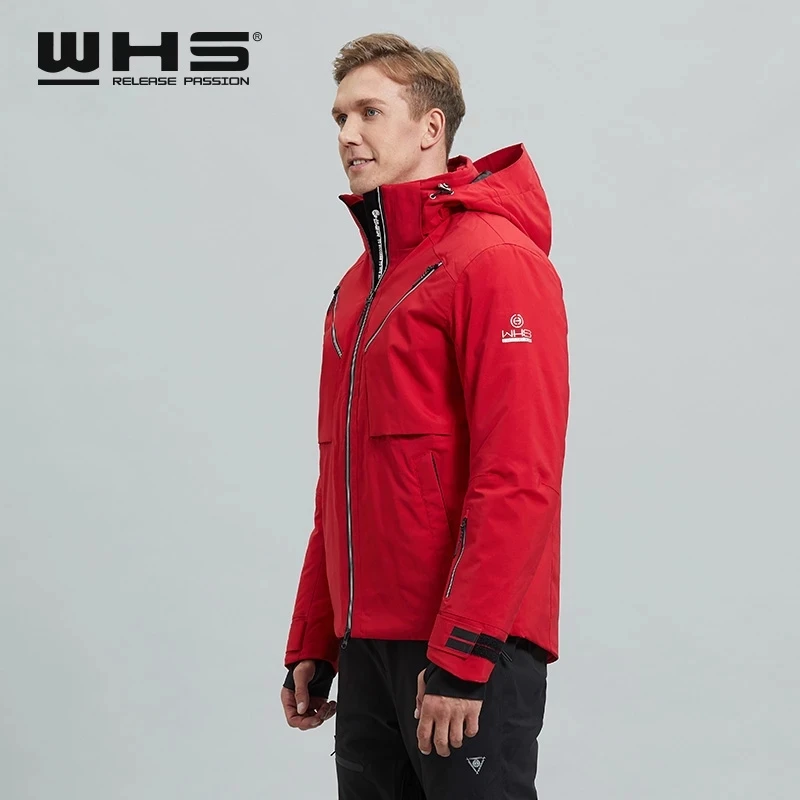 WHS Mens Outdoor Skiing Jacket Coat Comfortable Soft Waterproof Windbreak Coat Snowfield Windproof SKI JACKET MEN CUSTOM OEM