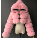 Winter Ladies Faux Fur Coats Warm Faux Fox Fur Jackets Women Faux Fur Cropped Jacket