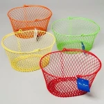 WIRE HANDLED BASKET OVAL PE COATED WIRE MESH 7.5X5.5X5H #G20285B