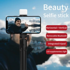 Wireless Flexible Selfie Stick Tripod 3-in-1 Mini 360 Degree Selfie Stick Handheld Telescopic Fill Light Selfie Stick