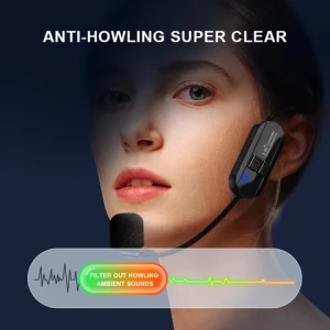 Wireless Teaching Headset 2.4G Dual TYPE-C Wireless Mic for Speakers|Personal Voice Amplifier to Cancel Noise,Easily Match with