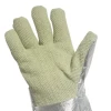 Withstand 500 Deg.C Aluminized Green Felt of Para-aramid Mixed with Carbon Fiber and Aluminum Foil Anti-heat Gloves for smelting