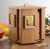 Wooden crafts High Quality 4 Compartments And Lid Display Food Storage Organizer Natural Bamboo Tea Box