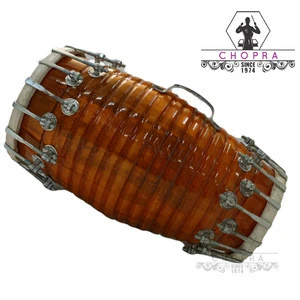 Wooden Musical Dholak Instrument Drum Nuts &amp; Bolt With Kit Carry Bag