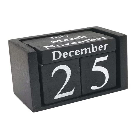 Wooden pattern blocks wooden  block pocket perpetual calendar flip desk calendar