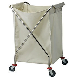 X-shape Linen Janitor Sciss  Hotel Trolley cleaning cart