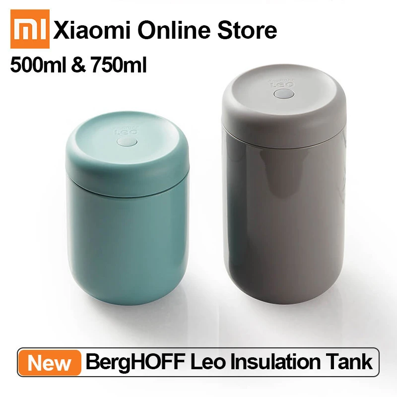 Xiaomi Mijia BergHOFF Insulation Tank 750/500ml Stainless Steel Braised Beaker 24h Thermos Food Container Multi-Purpose Mini Pot