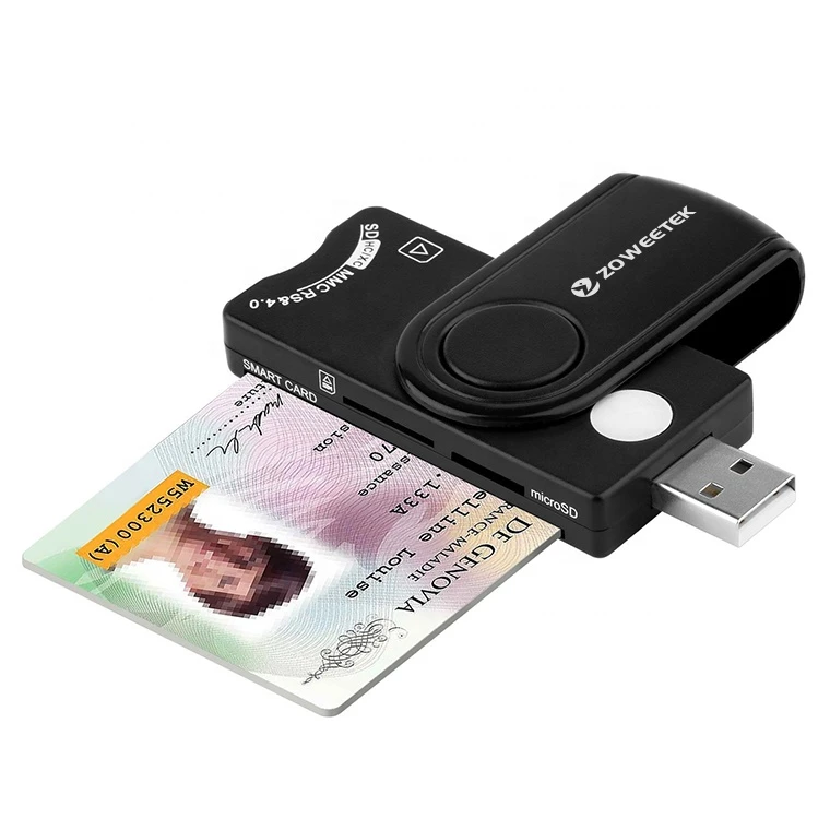 Zoweetek EMV Multifunction ISO 7816 Credit Smart Card Reader Writer for ID/SD/MMC/CAC/IC Card