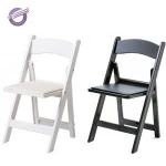 ZY39190 Classic White Wood Padded plastic outdoor Folding American Chair for wedding