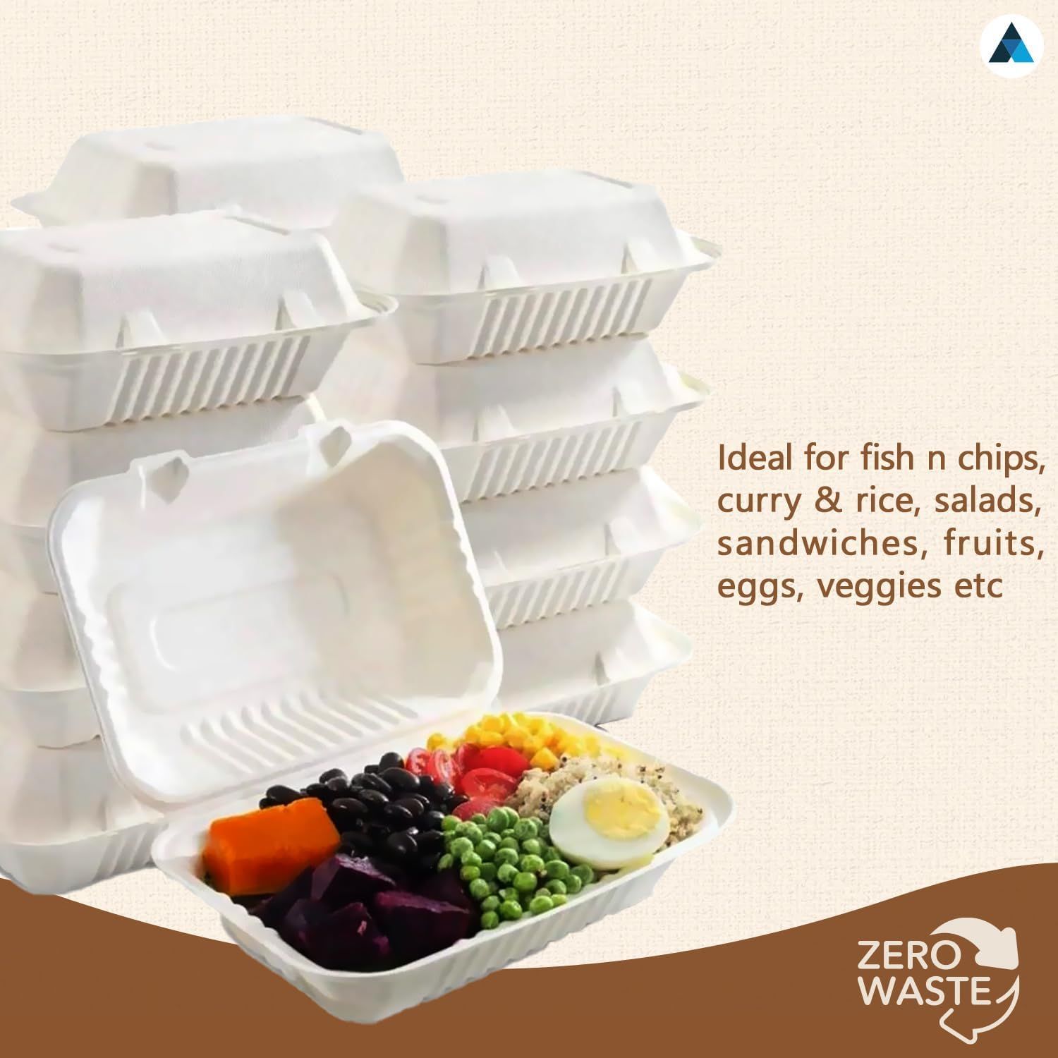 Buy Biodegradable Bagasse Sugarcane Clamshell Box For Food Takeaway ...