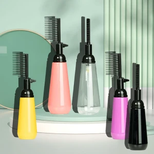Wholesale 150ml 200ml Plastic Empty Hair Styling Tool Hair Oil Applicator Bottle With Comb For Hair Dye