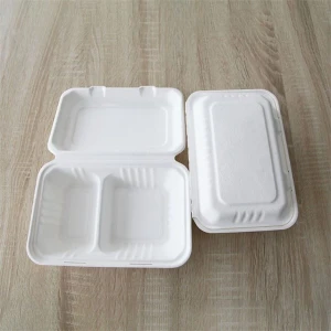 Eco-friendly disposable 2 compartment food containers