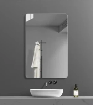 Elegant Black Frame Common MirrorAnti-fog LED Bathroom DINGJU Mirror with Light