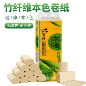 Flower Pure-Bamboo Pulp 700g Solid Roll Paper (12 rolls/mention)