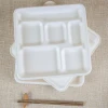 Eco-friendly compostable 6 compartment food tray