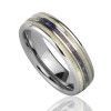 Lapis Lazuli Lady's Rhodium And Gold Planted Band Ring | 925 Silver Jewelry Manufacturing | 925 Ring Manufacturing