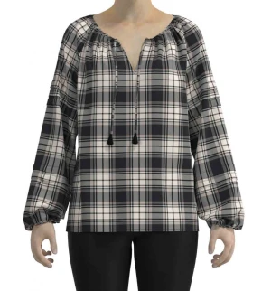 Women's Pesanat Blouse with Self Tie-up at Neckline