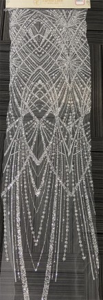 Embroidered, beaded,sequins, bridal use lace fabric FZ622