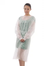 Disposable Medical Use Waterproof PP+PE Isolation Gown With Knitted Wrist For Hospital/Clinic