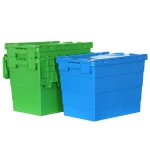 Heavy duty Warehouse storage totes, Turnover boxes, Industrial stackable plastic storage crate for moving relocation