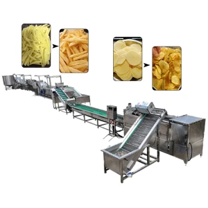 Commercial fully automatic potato chips okra banana slices snacks fruit slices fried packaging production line