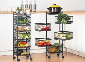 Kitchen storage fruit and vegetable rack, floor-standing multi-layer trolley removable multi-functional storage rack