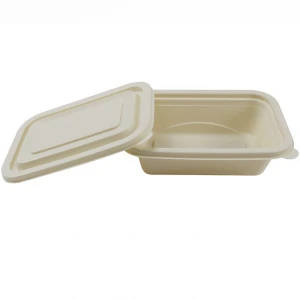 750ML corn starch food container disposable biodegradable packaging box takeaway fast food box with cover